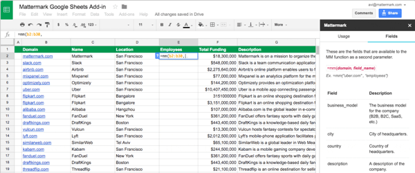 Spreadsheet Integration